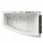 Vann, massaaži Bellagio Luxury Solid Bolle, 180 cm x 120 cm x 75 cm, parempoolne, valge