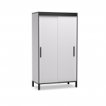 Riidekapp ADRK Brig, valge v./must v., 120 cm x 60 cm x 221 cm