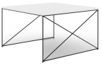 Kohvilaud ADRK Nelia, valge v./must v., 75 cm x 75 cm x 43 cm