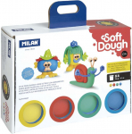 Plastiliini komplekt, koos tarvikutega Milan Soft Dough Happy Faces, sinine/punane/kollane