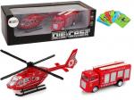 M&auml;ngu tulet&otilde;rjeauto, ja helikopter Die-Cast, punane