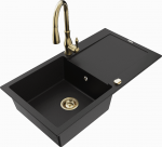 K&ouml;&ouml;givalamu koos kraaniga Mexen Leo, vaik/graniit, 80 cm x 50 cm x 19 cm, must