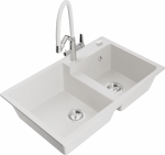 K&ouml;&ouml;givalamu koos kraaniga Mexen Tomas, graniit, 80 cm x 50 cm x 19 cm, valge/kroom