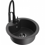 K&ouml;&ouml;givalamu koos kraaniga Mexen Diego, graniit, 48.8 cm x 48.8 cm x 16.7 cm, black granite+black