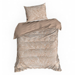Voodipesukomplekt Spring PTE-200, valge v./hele pruun v., 70 x 80 cm, 140 x 200 cm, 2 os.