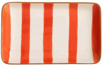 Taldrik magustoidu Homla Torrit, 19 cm x 12 cm, valge v./oranž v.