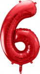 Fooliumist &otilde;hupall number PartyDeco 6, punane v.