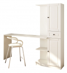 Kirjutuslaud ja riiul Kalune Design Beyza Rb-021, 120 cm x 40 cm, 75 - 150 cm, valge v.
