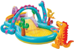 Kahjustatud pakendiga toode. T&auml;ispuhutav m&auml;nguv&auml;ljak Intex Dinoland 57135NP, 333 cm x 229 cm, sinine v./kollane v./mitmev&auml;rviline