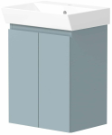 Vannitoakapp valamuga Raguvos Baldai Vega, valge v./stone blue v., 34 cm x 45.6 cm x 58 cm