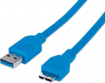 Juhe Techly USB-A - micro-B USB 3.0 male, Micro USB male, 0.5 m, sinine v.