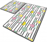 Vannitoamattide komplekt Foutastic Catinus Cactus 359CHL4719, mitmev&auml;rviline, 100 cm x 60 cm