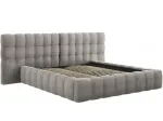 Voodi kahekohaline Micadoni Home Mamaia Velvet Double Headboard, 180 x 200 cm, helehall v., ilma madratsita, p&otilde;hjalippidega