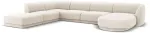 Nurgadiivan Micadoni Home Miley Velvet Panoramic 6 Seats, hele pruun v., vasak, 327 x 245 cm x 74 cm