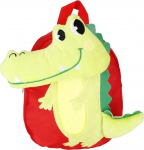 Laste seljakott Starpak 3D Crocodile, punane v./roheline v., 26 cm x 14 cm x 27 cm