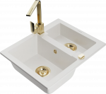 K&ouml;&ouml;givalamu Mexen Carlos 6518581500-20+670300-50+66921-50, graniit, 58 cm x 47 cm x 17.7 cm, kuldne/valge