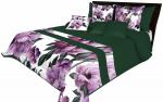 Voodikate NMR-019, valge v./tumeroheline v./lilla v., 220 cm x 240 cm