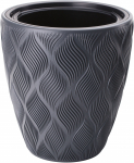 Lillepott Form Plastic Flow, plastik, 40 cm x 40 cm, &Oslash; 40 cm, must v.