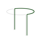 Taimetoestus Bradas 1/2 ring, 40 cm x 40 cm, 100 cm, teras, roheline