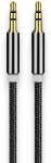 iLike AX1 vastupidav punutud traat 1m Aux Jack kaabel 3,5 mm isasest kuni 3,5 mm 2-realine must