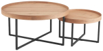 Kohvilaudade komplekt Home4you Music, tamm v., 90 cm x 90 cm x 46 cm, 2 tk