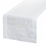 Piklik laudlina ristk&uuml;likukujuline Tulia, valge, 40 x 140 cm