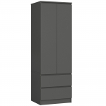 Riidekapp Akord Star K60, grafiit v., 60 cm x 51.5 cm x 180 cm