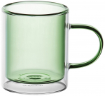 Topeltseinaga klaasist tass Ambition Fuzzy Green, l&auml;bipaistev v./roheline v., 0.350 l