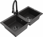 K&ouml;&ouml;givalamu koos kraaniga Mexen Mario Elia, graniit, 82 cm x 43.6 cm x 16.1 cm, must