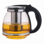 Teekann koos kurnaga Kamille, 1.5 l, l&auml;bipaistev v./must v.