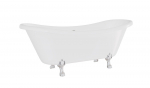 Vann, teisaldatav Besco Amelia, 190 cm x 77 cm x 69 cm, ovaalne, valge/kroom