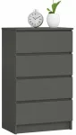 Kummut Akord Furniture Factory K60 KOMMK604SZGRAPK, grafiit v., 99 cm x 40 cm x 60 cm