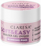 Vormitav k&uuml;&uuml;negeel Claresa Soft&Easy Builder, blinking pink v., 12 g