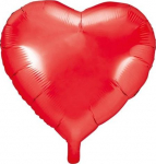 Fooliumist &otilde;hupall erikujuga PartyDeco Heart 45cm, punane v.