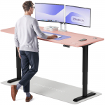 Arvutilaud reguleeritava k&otilde;rgusega Desktronic HomePro, 200 cm x 80 cm, 63 - 128 cm, must v./roosa v.