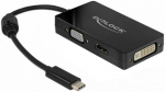 Juhe Delock USB Type-C To VGA / HDMI / DVI USB Type-C, HDMI / DVI / VGA, 0.13 m, must v.