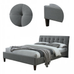 Voodi kahekohaline Samara 160, 160 x 200 cm, hall v., ilma madratsita, p&otilde;hjalippidega