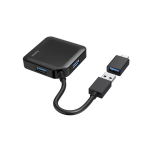 USB jaotur Hama 3.0 Hub 4x USB-A Ports with USB-C Adapter, 15 cm