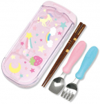 S&ouml;&ouml;giriistad Edison Mama Portable Utensil Set, 3 aastat, roostevaba teras/puit/pol&uuml;prop&uuml;leen (pp), roosa v.
