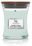 K&uuml;&uuml;nal, l&otilde;hna WoodWick Mini Sagewood & Seagrass, 20 - 30 h, 85 g, helesinine v.