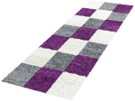 Koridorivaip Life 802501501, valge v./hall v./helelilla v., 250 cm x 80 cm