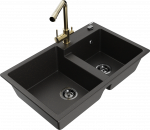 K&ouml;&ouml;givalamu Mexen Tomas, graniit, 80 cm x 50 cm x 19 cm, kuldne/must