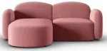 Nurgadiivan Micadoni Home Blair Velvet, roosa v., vasak, 194 x 155 cm x 80 cm