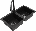 K&ouml;&ouml;givalamu koos kraaniga Mexen Mario, vaik/graniit, 82 cm x 43.6 cm x 16.1 cm, must