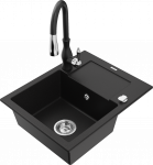 K&ouml;&ouml;givalamu koos kraaniga Mexen Enzo, graniit, 57.6 cm x 46.5 cm x 17.4 cm, must