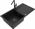 K&ouml;&ouml;givalamu koos kraaniga Mexen Leo, vaik/graniit, 80 cm x 50 cm x 19 cm, must