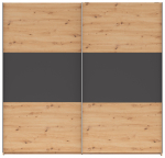 Riidekapp Saturn, tamm v./grafiit v., 59 cm x 218 cm x 210 cm