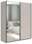 Riidekapp Tetrix 153, beež v., 153.5 cm x 60 cm x 195.5 cm, peegliga
