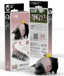 3D-pusle Pig, 7.7 cm x 4.4 cm, 31 tk, must v./roosa v.