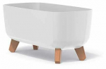 Lillepott Gracia, plastik, 39 cm x 19.5 cm, valge v.